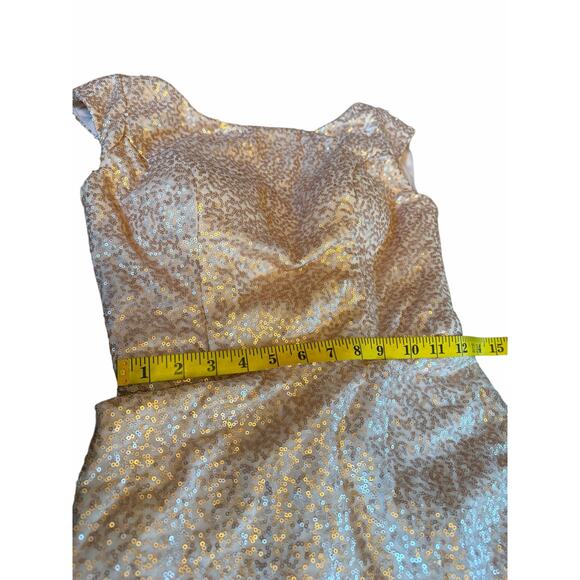 Morilee by Madeline Gardner Rose Gold Sequined Gown - Size 6 - Picture 7 of 16